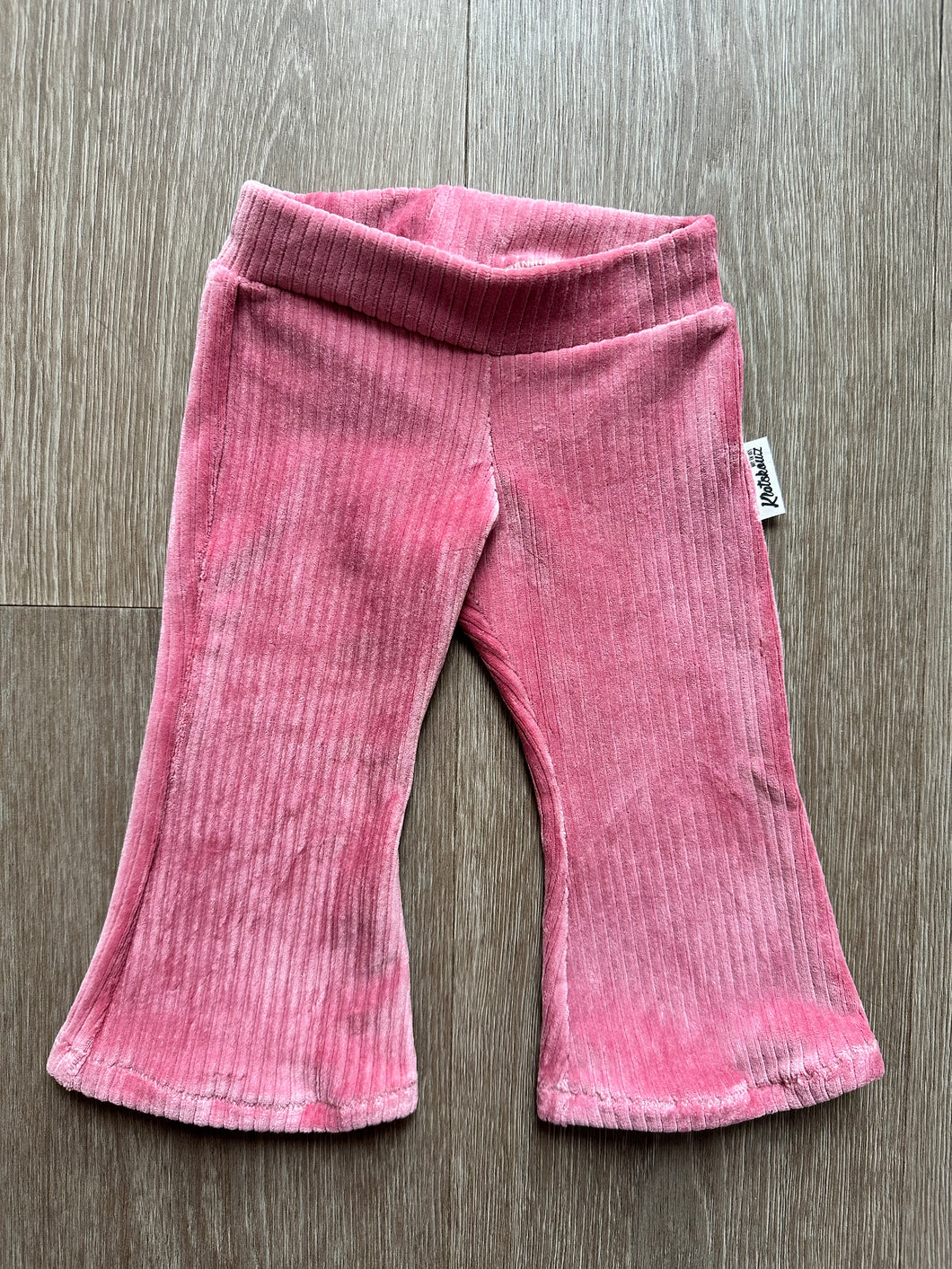 Kletskouz -Rib flared velvet pink