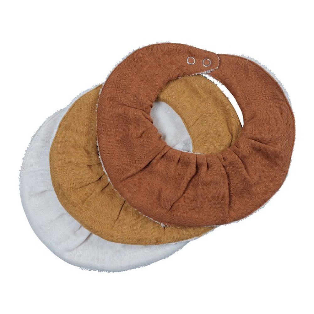 Fabelab - Ruffle Bib - 3 Pack - Wood - Kletskouz